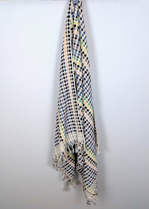 Bloom Collection – Oversized Turkish Cotton Bath Towel with Raised Texture and Hand-Tied Tassels