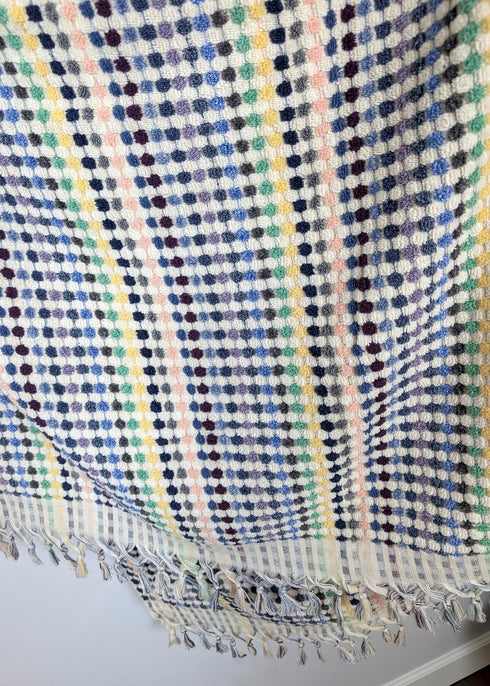 Bloom Collection – Oversized Turkish Cotton Bath Towel with Raised Texture and Hand-Tied Tassels