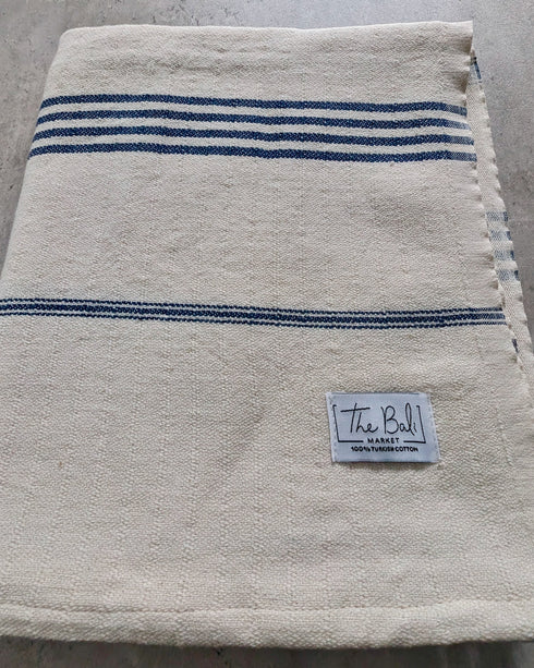 Horizon Stripe Turkish Cotton Towel Collection - Sand-Repelling, Quick-Drying, Tassel-Free, 39”x70”