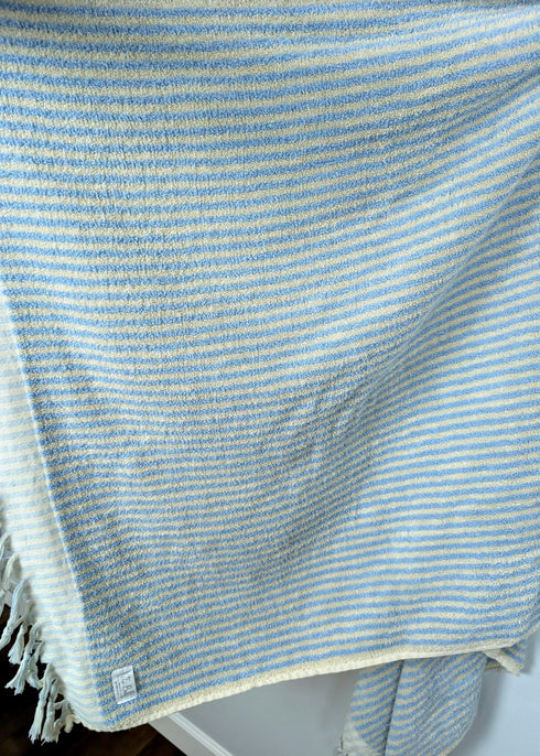 Linea Collection – Oversized Turkish Cotton Bath Towel with Tonal Stripes and Tassels