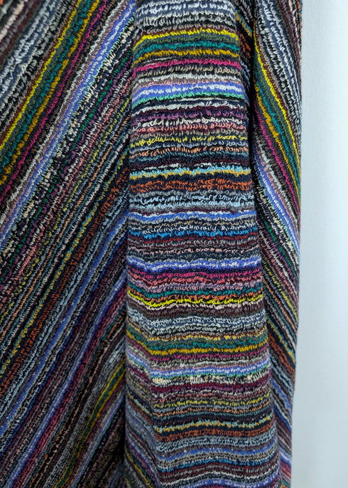 Linea Collection – Oversized Turkish Cotton Bath Towel with Tonal Stripes and Tassels