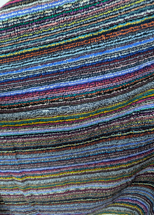 Linea Collection – Oversized Turkish Cotton Bath Towel with Tonal Stripes and Tassels