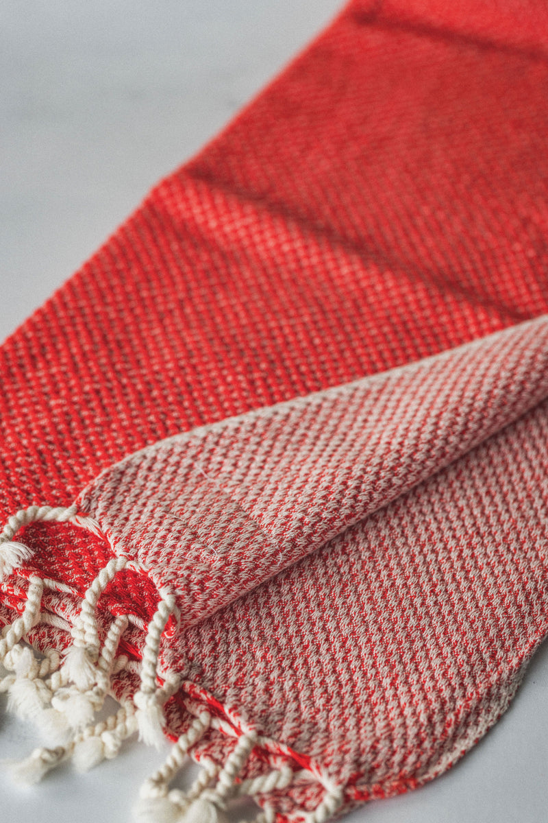 Turkish Hand + Tea Towel for Kitchen or Bath Red The Bali Market