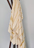Horizon Stripe Turkish Cotton Towel Collection - Sand - Repelling, Quick - Drying, Tassel - Free, 39”x70” - The Bali Market