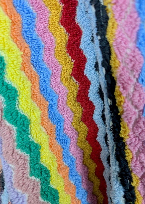 Limited Edition Rainbow Ripple – Colorful Turkish Cotton Robe with Zigzag Design - The Bali Market