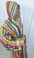 Limited Edition Rainbow Ripple – Colorful Turkish Cotton Robe with Zigzag Design - The Bali Market