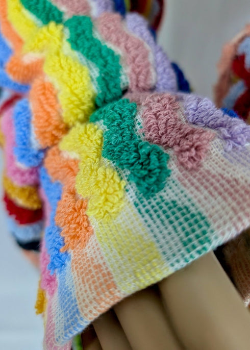 Limited Edition Rainbow Ripple – Colorful Turkish Cotton Robe with Zigzag Design - The Bali Market