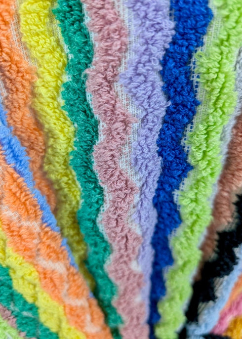 Limited Edition Rainbow Ripple – Colorful Turkish Cotton Robe with Zigzag Design - The Bali Market