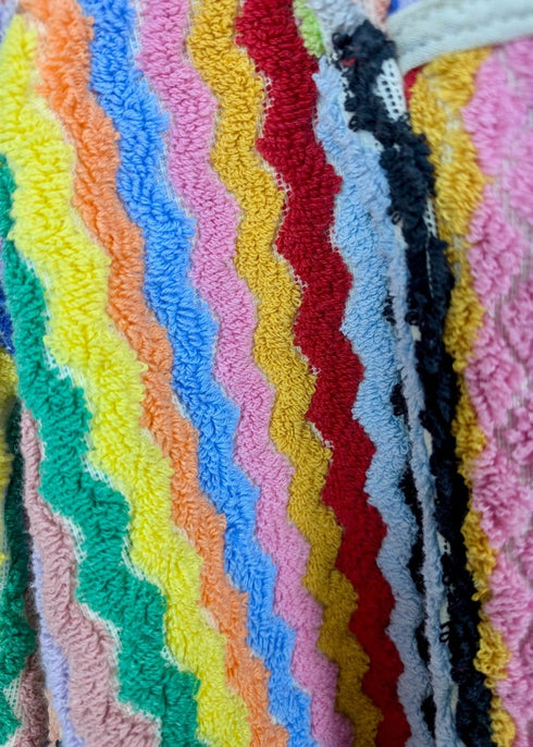 Limited Edition Rainbow Ripple – Colorful Turkish Cotton Robe with Zigzag Design - The Bali Market