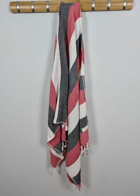 Mesa Towel - Oversized, Quick - Drying, 100% Cotton Beach & Bath Towel with Bold Stripes - The Bali Market