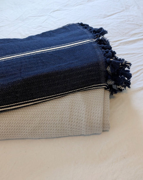 Midnight & Honeycomb Bedspread Bundle – Organic Turkish Cotton, Queen/King, Bundle Discount - The Bali Market