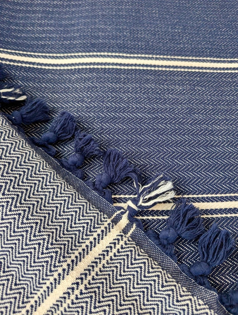 Midnight Stripe Bedspread - Elegant, Breathable & Timeless Turkish Cotton - The Bali Market
