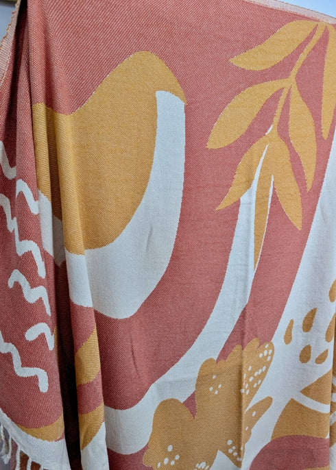 Terracotta Breeze Turkish Cotton Throw Blanket – 57" x 75", Lightweight & Cozy - The Bali Market