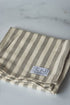 Vertical Stripe Turkish Hand/Tea Towel Set - Red - Taupe - Navy - No Fringe - The Bali Market