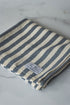 Vertical Stripe Turkish Hand/Tea Towel Set - Red - Taupe - Navy - No Fringe - The Bali Market
