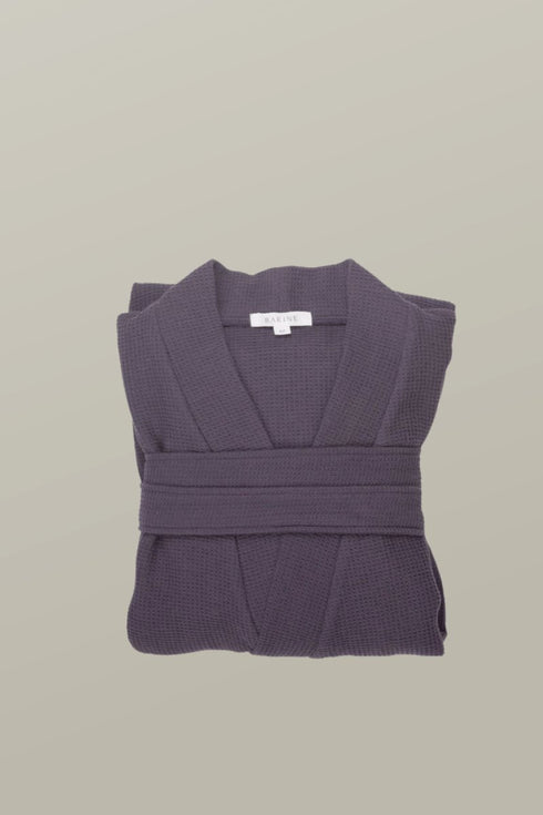 Waffle Weave Bath Robe - Navy - The Bali Market