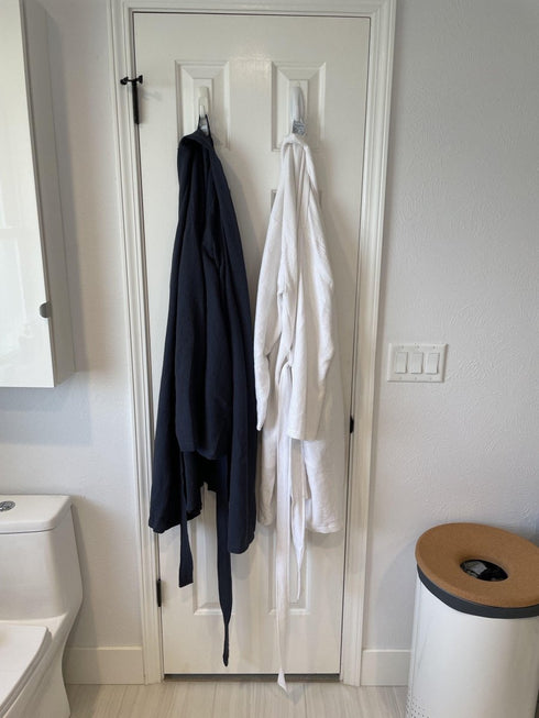 Waffle Weave Bath Robe - Navy - The Bali Market