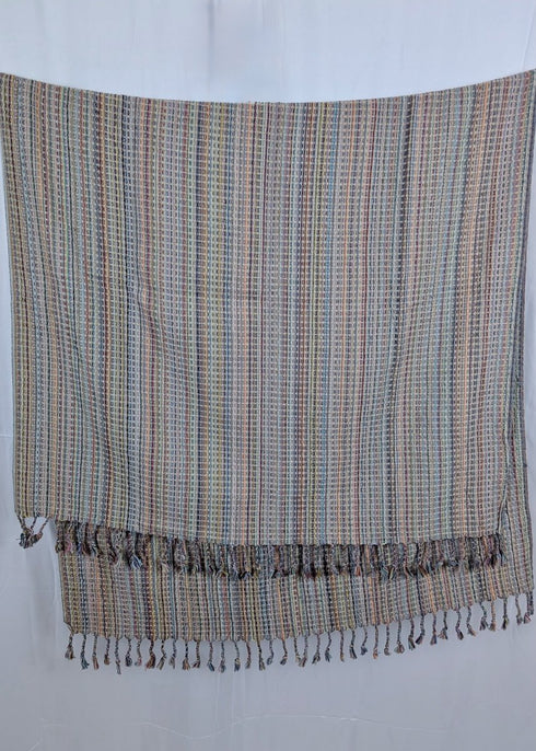 Zuma Stripe Turkish Beach Towel – 100% Organic Turkish Cotton, Raised Waffle Weave, Quick - Dry, 40” x 70” - The Bali Market