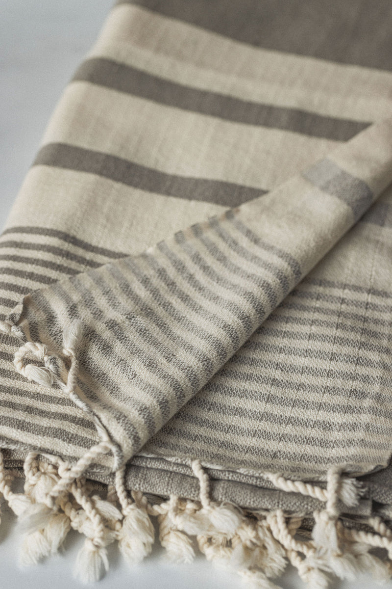 Taupe Turkish Towel Throw for Beach and Bath – The Bali Market