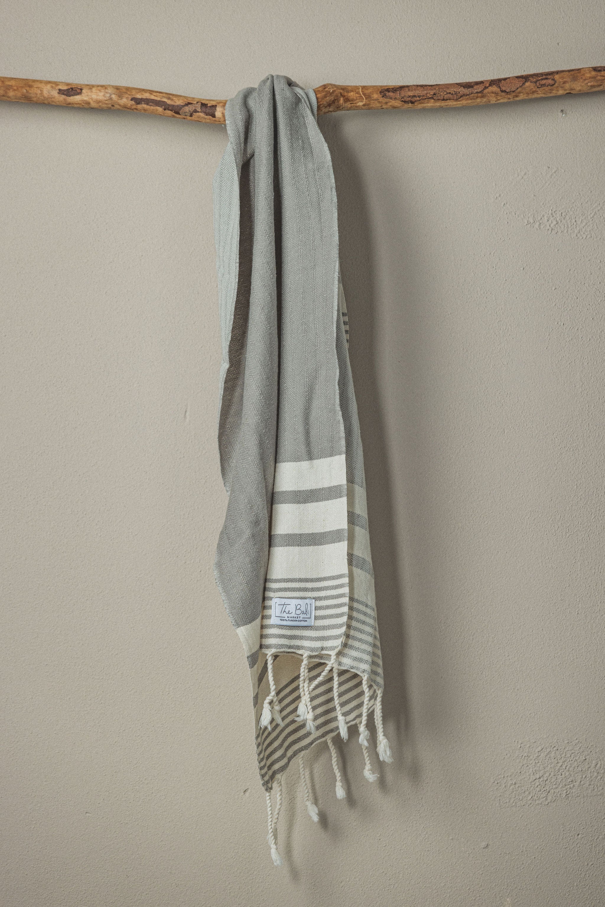 Green Striped Dish Towel with Fringe + Reviews