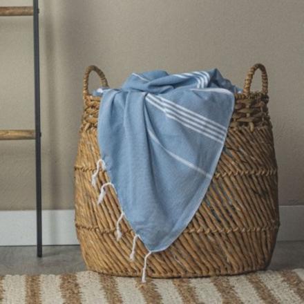 TENTIAL BAKUNE BLANKET 130×70cm Navy Navy Summer-Weight Organic Muslin Oversized Throw Blanket