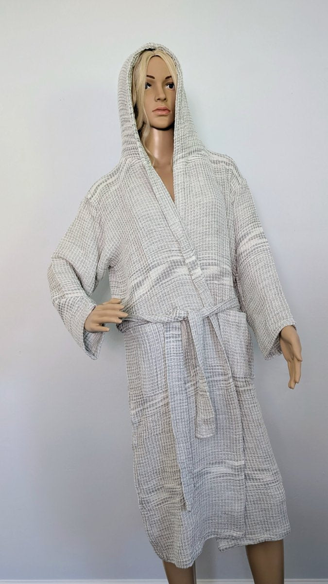 Radiant Bathrobe Collection – Hooded Waffle Weave Turkish Cotton Robes ...
